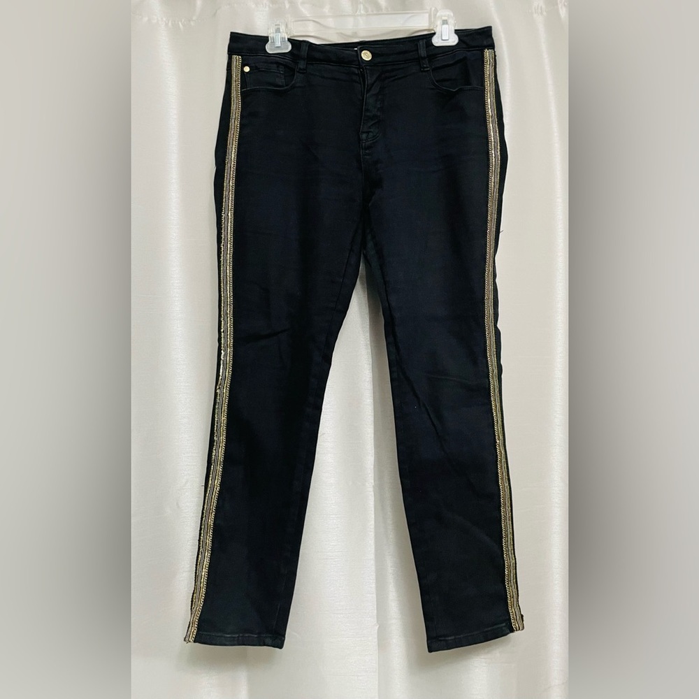 Melanie Lyne slim leg side embellishment denim